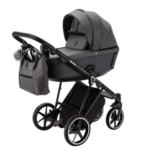 Adamex Belissa  PS-58 ciemnoszary 2w1 wózek głęboko-spacerowy.