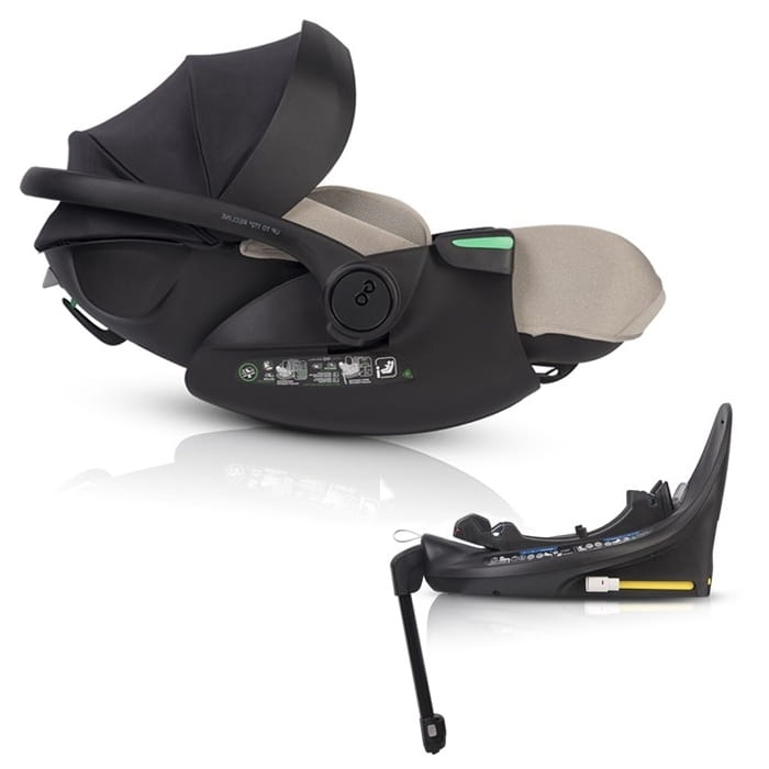 Fotelik nosidełko EasyGo Buz XTD Pro Taupe z obrotową bazą isofix.jpg