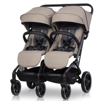 EasyGo Echo wózek dla bliźniaków kolor Savana Beige beżowy