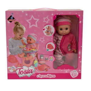 Lalka Tosia bobas z krzesełkiem 